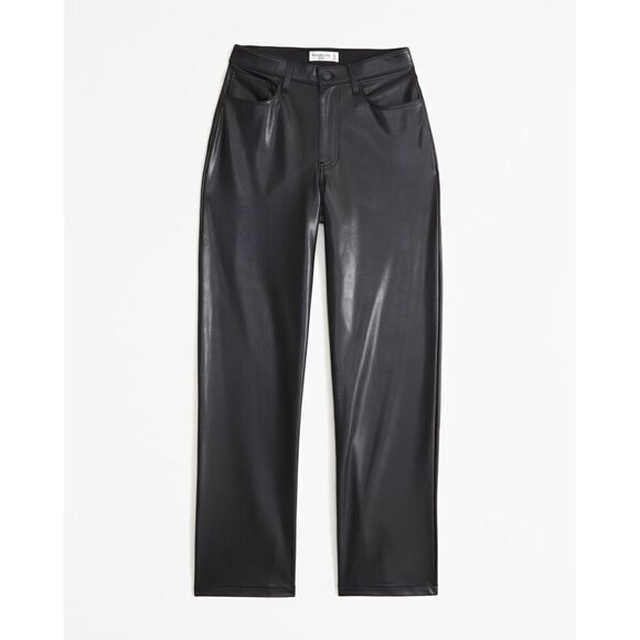 Abercrombie & Fitch Curve Love Vegan Leather High Rise Loose Pant Size 28 6XS - Picture 1 of 8
